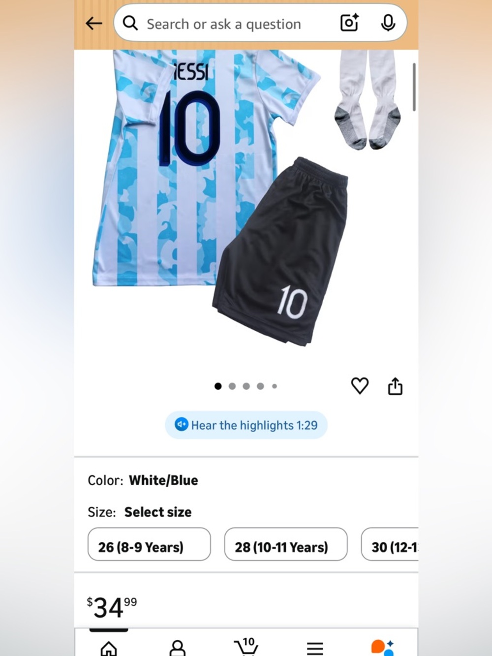 Messi Jersey & Shorts